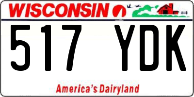 WI license plate 517YDK