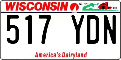 WI license plate 517YDN