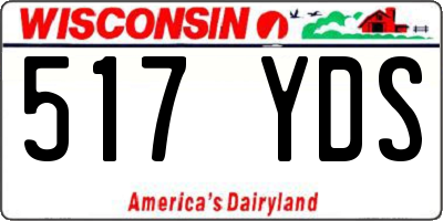 WI license plate 517YDS