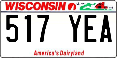 WI license plate 517YEA