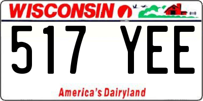 WI license plate 517YEE