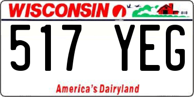 WI license plate 517YEG