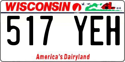 WI license plate 517YEH