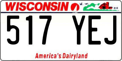 WI license plate 517YEJ