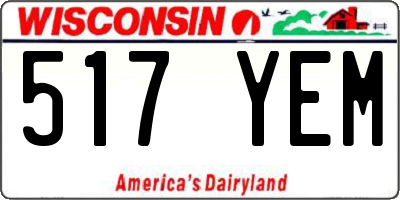 WI license plate 517YEM