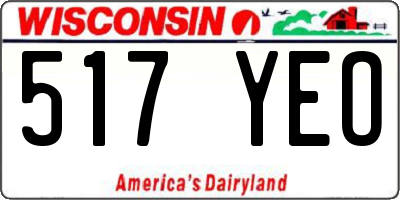 WI license plate 517YEO