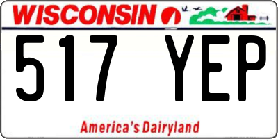 WI license plate 517YEP