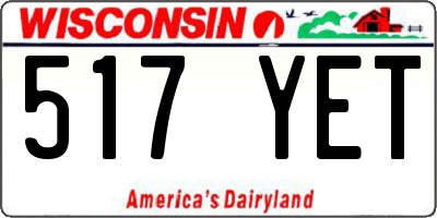 WI license plate 517YET