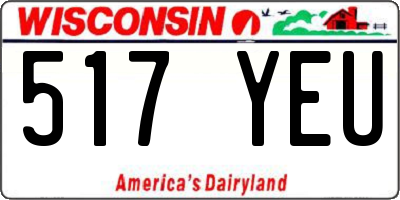 WI license plate 517YEU