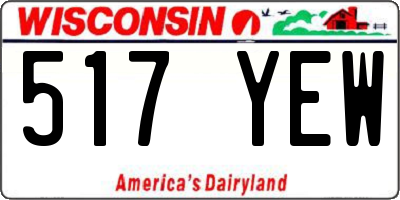 WI license plate 517YEW