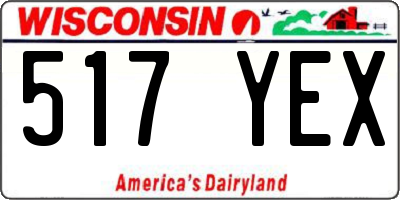 WI license plate 517YEX