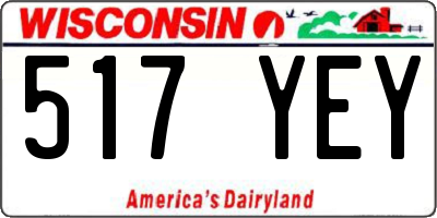 WI license plate 517YEY