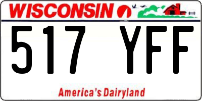 WI license plate 517YFF