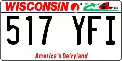 WI license plate 517YFI