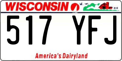 WI license plate 517YFJ