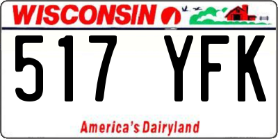 WI license plate 517YFK