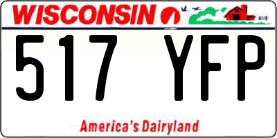 WI license plate 517YFP