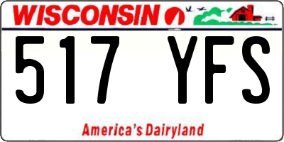 WI license plate 517YFS