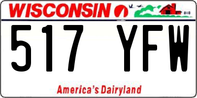 WI license plate 517YFW