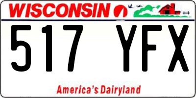 WI license plate 517YFX