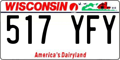 WI license plate 517YFY