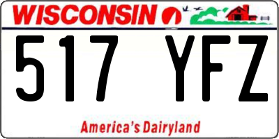 WI license plate 517YFZ