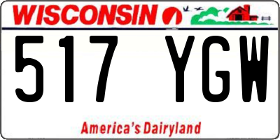 WI license plate 517YGW