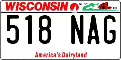 WI license plate 518NAG