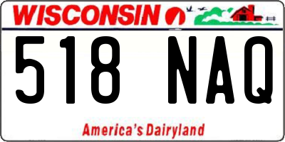 WI license plate 518NAQ