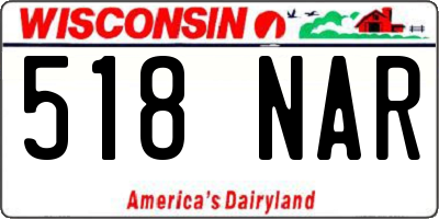 WI license plate 518NAR