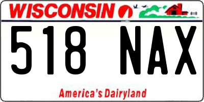 WI license plate 518NAX