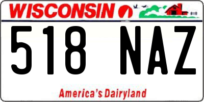 WI license plate 518NAZ