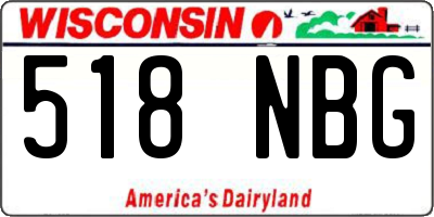 WI license plate 518NBG