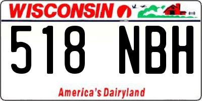 WI license plate 518NBH
