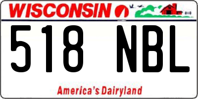 WI license plate 518NBL