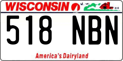WI license plate 518NBN