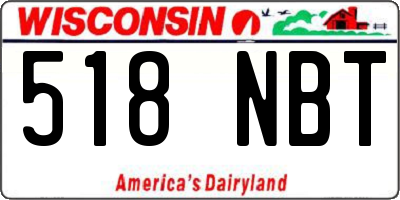 WI license plate 518NBT