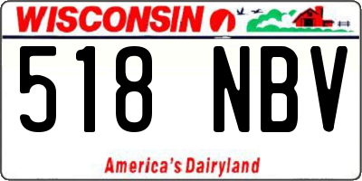WI license plate 518NBV