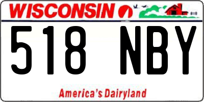 WI license plate 518NBY