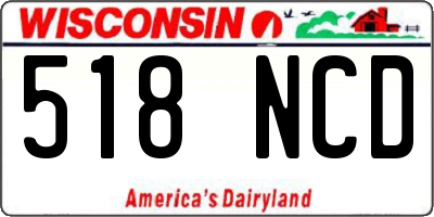 WI license plate 518NCD