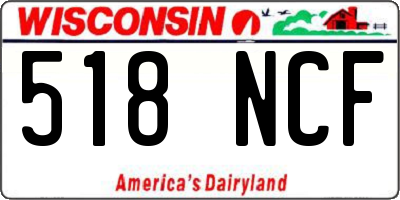 WI license plate 518NCF