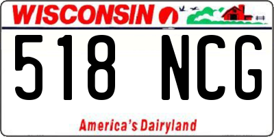 WI license plate 518NCG