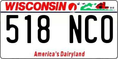 WI license plate 518NCO