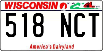 WI license plate 518NCT