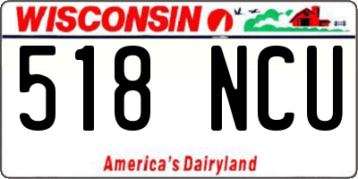 WI license plate 518NCU