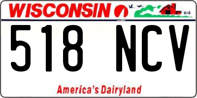 WI license plate 518NCV