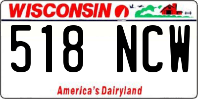 WI license plate 518NCW