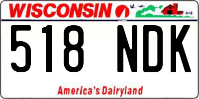 WI license plate 518NDK