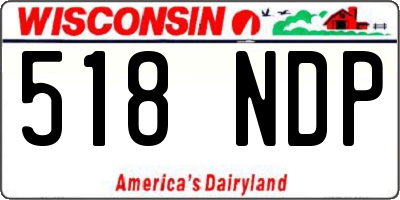 WI license plate 518NDP