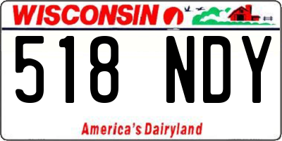 WI license plate 518NDY